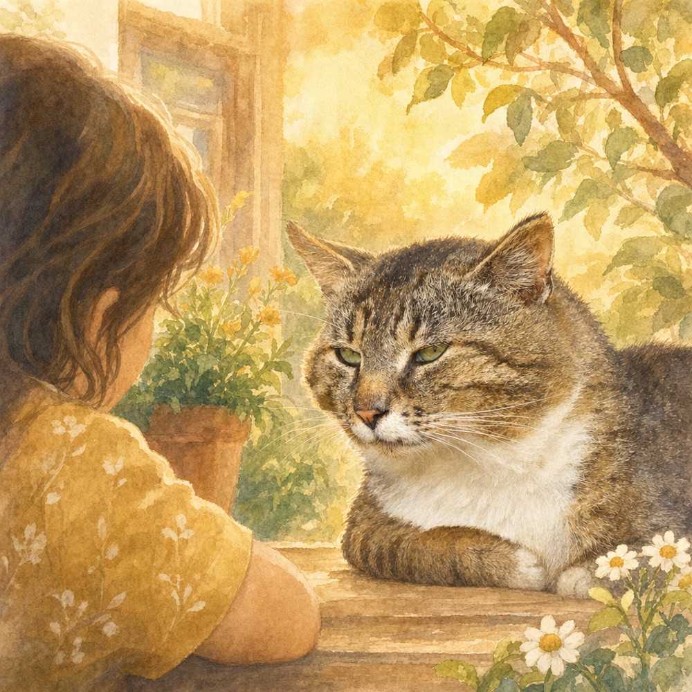 While You're Still Here — a living-tribute cover painted from a pet's photo